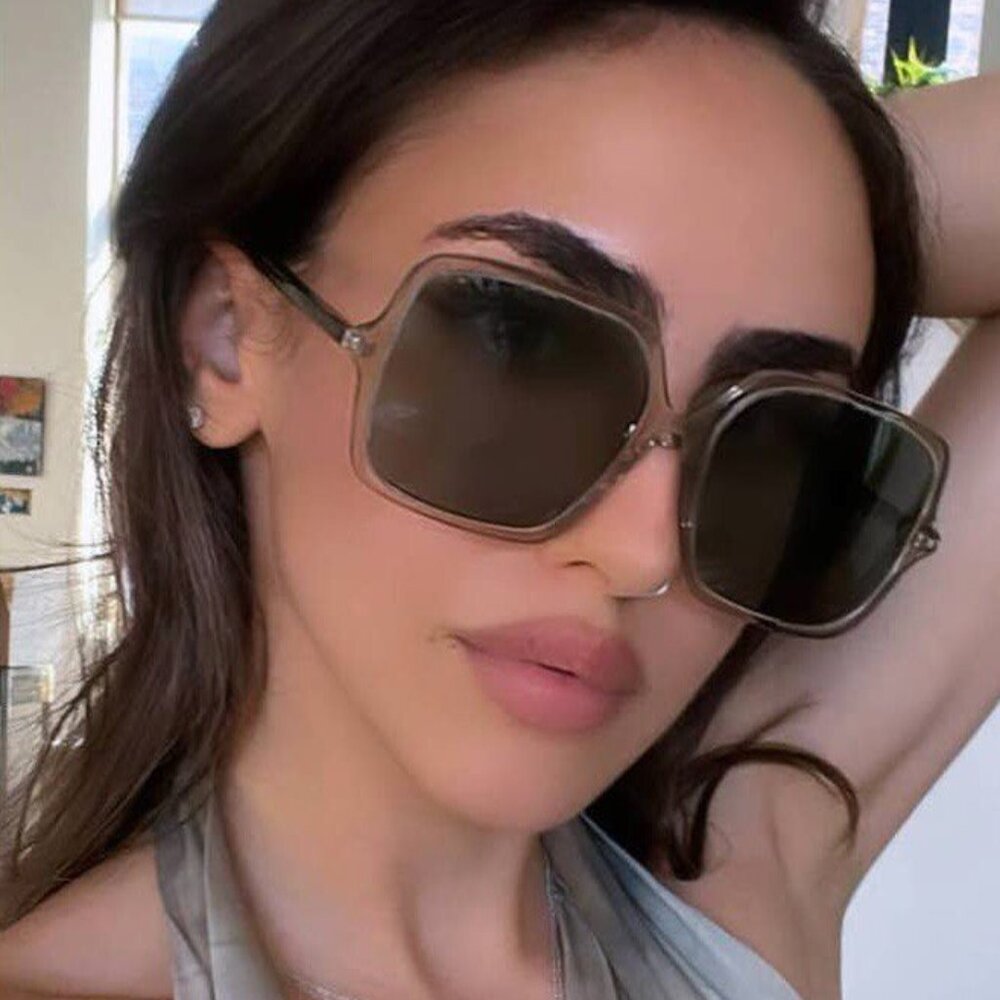 Saint Laurent SL591 003 Square Sunglasses - Beige - Picture 3 of 8